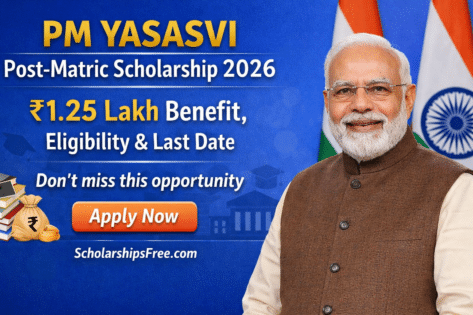 PM YASASVI Post-Matric Scholarship 2026: Apply Online, ₹1.25 Lakh Benefit, Eligibility & Last Date
