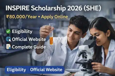 INSPIRE Scholarship 2026 (SHE): Complete Guide to ₹80,000 Amount, Eligibility & Apply Online INSPIRE Scholarship 2026 (SHE): Complete Guide to ₹80,000 Amount, Eligibility & Apply Online