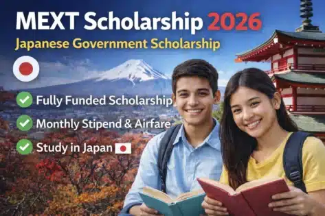 MEXT Scholarship 2026 Japanese Government fully funded scholarship to study in Japan for undergraduate and research students