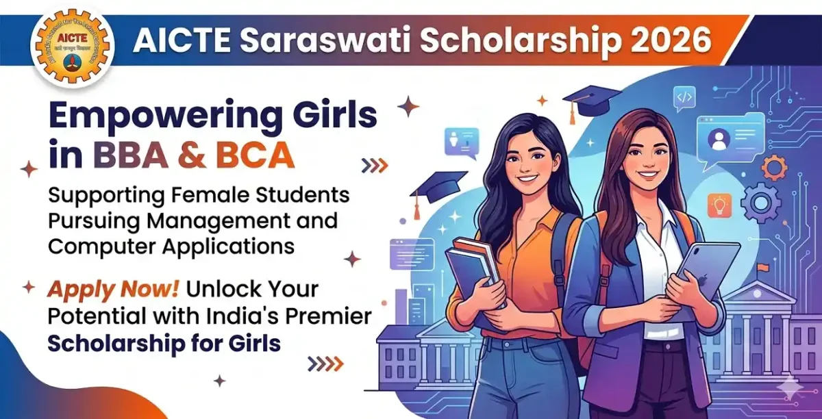 AICTE Saraswati Scholarship 2026: Empowering Girls in BBA & BCA AICTE Saraswati Scholarship 2026: Empowering Girls in BBA & BCA