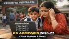 Mother and school child checking KV Admission 2026–27 registration dates and admission lists outside Kendriya Vidyalaya.